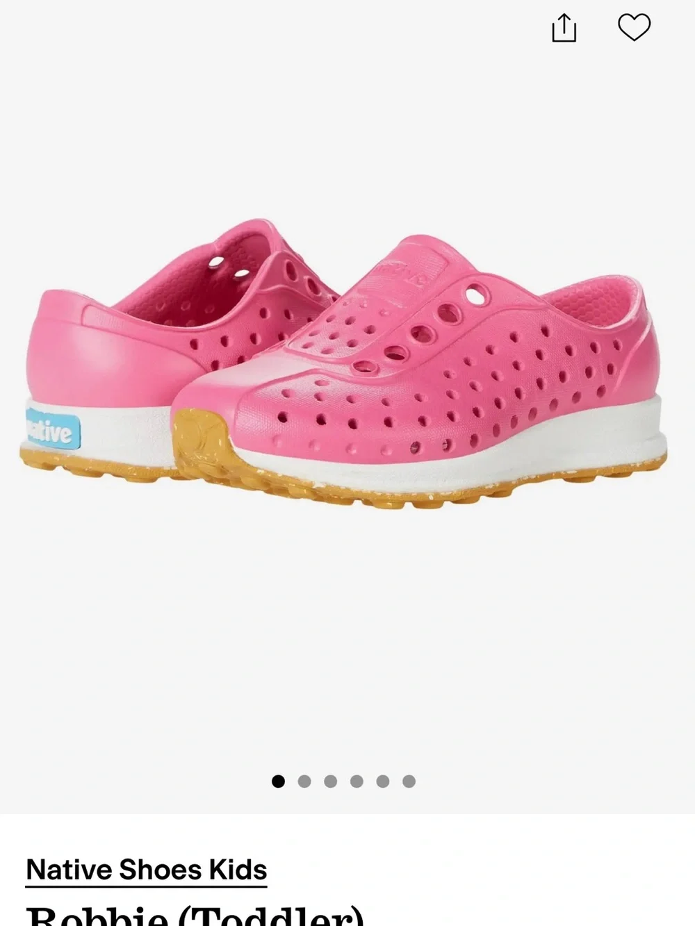 Native Shoes Kids Slip-On Water Shoes in Bright Pink with Gum Sole
